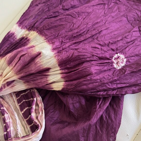 New Purple Tie-Dye Silky Scarf - Picture 6 of 6